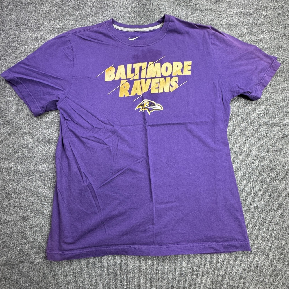 Baltimore Ravens Nike T Shirt Mens XL Purple NFL Football Fan Gear Short Sleeve